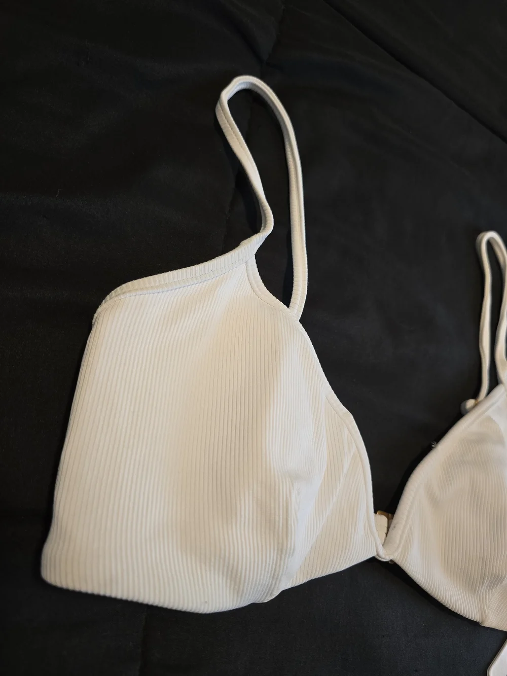 L*Space Womens Bikini Helena Top‎ Swimwear White NWT Size Large